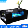 High Gloss Coffee Table With Storage 2 Drawer Wooden Living Room RGB LED Lights