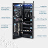 LED Lighted Jewelry Cabinet Wall Mounted & Door Hanging Jewelry Armoire Mirror