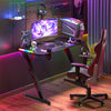 140cm Large Computer Gaming Desk PC Gamer Table Glaring Ambient RGB Light Adjust