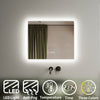 Bathroom LED Mirror with Demister|Clock Display|Dimming Function|3 Colors Lights