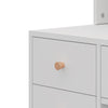 White Vanity Makeup Desk Stool Set With LED Lights Mirror Drawers Dresser Table