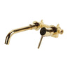 Gold Wall Mounted Mixer Tap Brass Bath Tap Bathroom Basin Swivel Spout Faucet