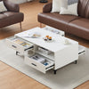 White High Gloss Coffee Table 4 Drawers Rectangular Living Room Modern
