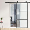 Sliding Barn Door Glass Door Hardware Kit 6-7FT / Door with Track Kit Unit