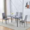 5Pcs Dining Set Rectangle Glass Dining Table+ 2/4 Dining Chairs Home