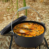 Portable Cast Iron Pot - Deep Thick Stew Pot for Camping Use