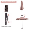 3M Patio Parasol w/6 Metal Ribs & Air Vent Sun Shade Beach Market Table Parasol