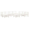 LAPOOH 8 Piece Garden Set White Solid Wood Pine,Garden Set,Patio T7L7