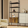 2 Door 4 Tier Shelves Tall Bookcase Ladder Shelf Bookshelf Storage Display Unit