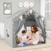 Indoor Toddler Tent 3-4 Kids Large Play Tent House w/Star Lights-Grey
