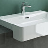 White Semi Recessed Bathroom Basin Ceramic Countertop Sink Rectangle Washbasin