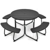 8 person Round Picnic Table Bench Set Outdoor Circular Picnic Table W/4 Benches
