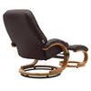 Faux Leather Swivel Recliner Chair Wooden Base w/Foot Stool Armchair Home Office