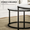 Stacking Coffee Tables Set with Marble-Effect Top Nesting Tables Side End Tables