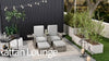 Recliner Rattan Sun Lounger w/ Storage Tea Table & Footstools, Grey