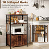 3-Tier Kitchen Bakers Rack Microwave Stand w/Cabinet