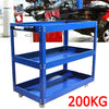 Tool Storage Heavy Duty Durable Garage Trolley Workshop 3 Tier Wheel Cart Shelf