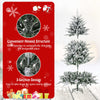 COSTWAY 6 FT Snow Flocked Artificial Christmas Tree Hinged Pre-lit Xmas Tree
