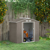 7 x 4ft Garden Shed Storage with Foundation Kit and Vents Light Brown