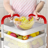 Rotating Veg Fruits Trolley Basket Rack Metal Kitchen Bathroom Storage Shelf UK