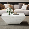 Tribesigns Coffee Table, Square Coffee Table with Faux Marble Tabletop, White