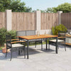 LAPOOH 4 Piece Garden Dining Set with Cushions Black Poly Rattan,Garden O5L3