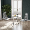 Set of 4 High Back Leather Kitchen Chair Dining Chairs Metal Leg Home Restaurant
