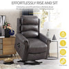 Recliner Armchair Electric Lift & Tilt Assist Chair Faux Leather Grey Mocha