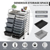 15 Drawer Rolling Storage Cart Tools Scrapbook Paper Organizer Office Cart
