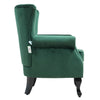 Upholstered Velvet Armchair Sofa Queen Anne Legs Tub Chair Studded Emerald Green