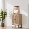 Industrial Wooden Cupboard Sideboard Storage Cabinet Unit Bookshelf Rattan Doors