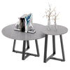 2pcs Anti-Dirty Marble Nesting Coffee Table Premium Grey Stacking End Side Table