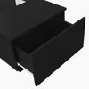 Modern LED Coffee Table with 2 Drawers Storage Black for Living Room