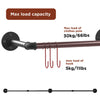Adjustable Industrial Pipe Clothes Rail Wall Hanging Garment Bar Rack