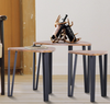 Industrial Nest Tables Vintage Room Furniture Side End Table Set 3 Rustic Metal