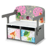 3-in-1 Kids Convertible Activity Bench Kids Table Chair Set Toddlers Toy Storage