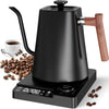 Electric Gooseneck Kettle, Coffee & Teapot with Digital Display- SS - Black
