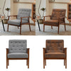 Velvet/Linen Armchair Wooden Retro Accent Tub Chair Occasional Chair Lounge Seat