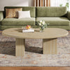 45.27-Inch Oval Coffee Table, Large Engineered Wood Center Cocktail Table