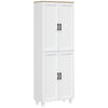 170cm Freestanding Kitchen Cupboard 4-Door Storage Cabinet w/ 4 Shelves, White