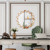 Round Wall Decorating Mirror with Glass Piece Accent Mirror for Home Decor 23.6“