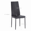 Grey Tempered Glass Dining Table & 4pcs Black Faux Leather Dining Chairs Set