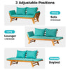 Acacia Wood Garden Sofa Bed Folding Daybed Collapsible Chaise Lounge w/ Cushion