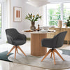 1 PC Dining Chair 360° Swivel Velvet Oak Solid Wood Legs Kitchen Room Chair