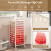 Mobile Rolling Utility Cart 10 Drawers Storage Trolley Home Office Organizer