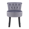 Padded Pouf Stool Vanity Chair Bedroom Dressing Desk Makeup Button Backrest Seat