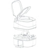 Large 24L Portable Toilet Flushing Chemical Potty Camping Caravan Easy Cleaning
