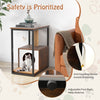 Indoor Cat Furniture End Table Cat House Wooden Cat Scratch Side Table