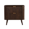 Dusk Hattie Walnut & Gold Effect 2 Drawer Bedside Table RRP £399
