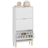 Slim Shoe Storage Cabinet with 3 Flip Drawers for Hallway, White